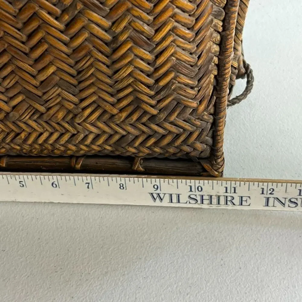 Vintage Ifugao Natural Carved Woven Wicker Basket Backpack From the Philippines